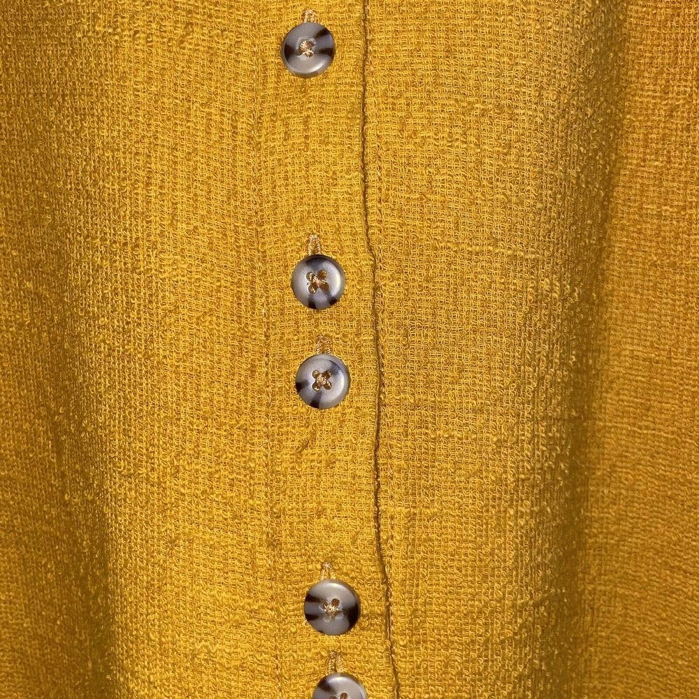 Madewell Texture & Thread S Yellow Textured Cap Sleeve Dress - Picture 5 of 6